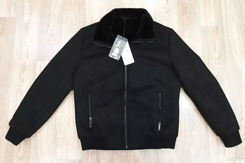 Замшевый зимний бомбер