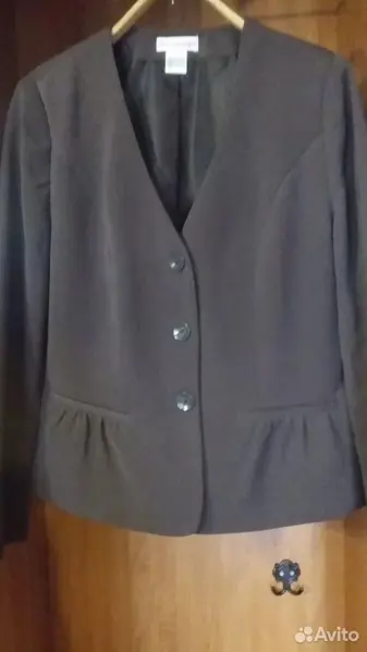 Жакет коричнево-баклажанный 48 размер