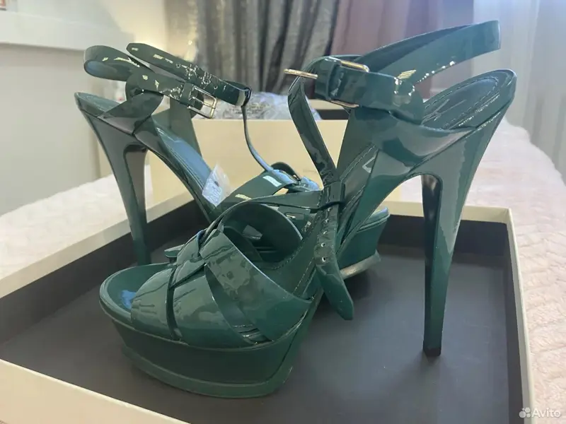 Босоножки YSL новые 39 оригинал зелёный