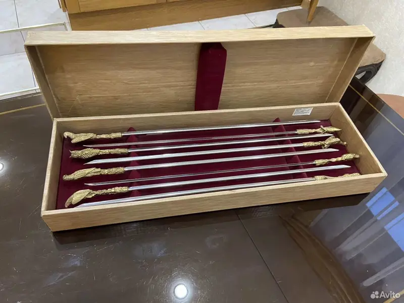 Набор шампуров "Птицы" бронза 8 шт