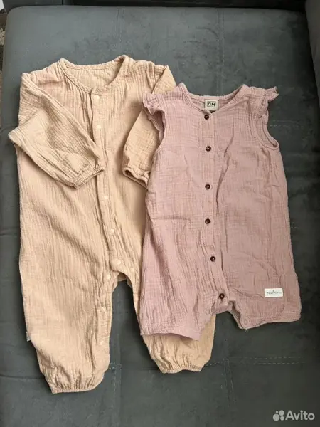 Муслиновый слип и песочник для девочки