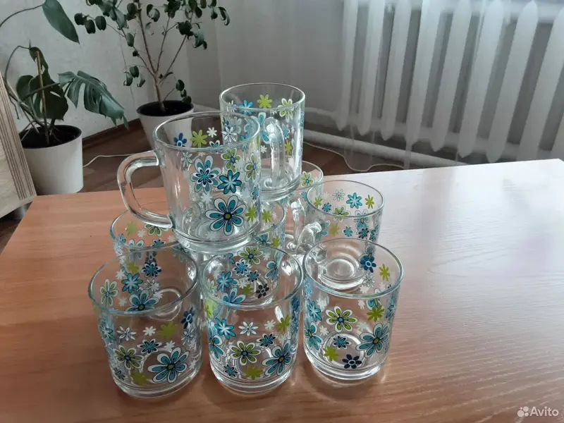 Кружка стеклянная, 10 штук